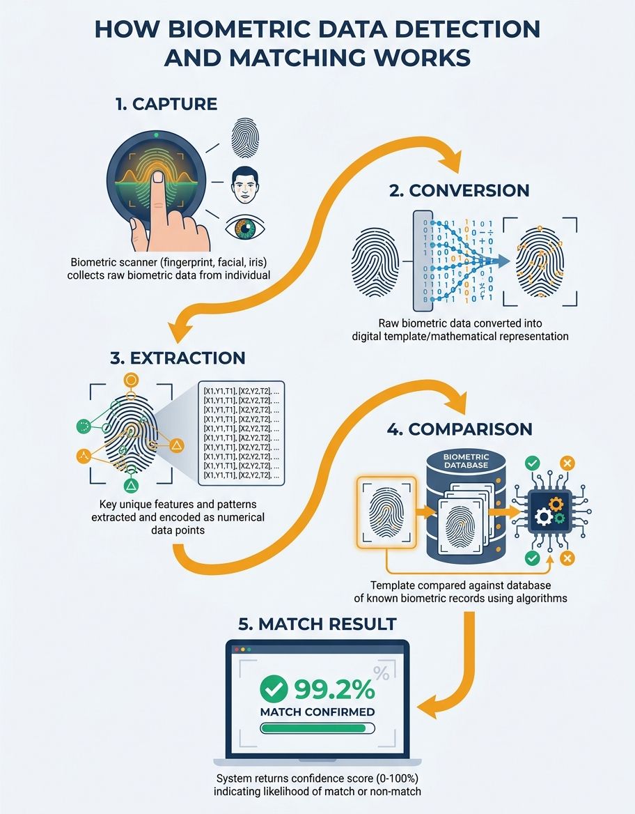 Infographic showing what is biometric data - Process/Step-by-Step