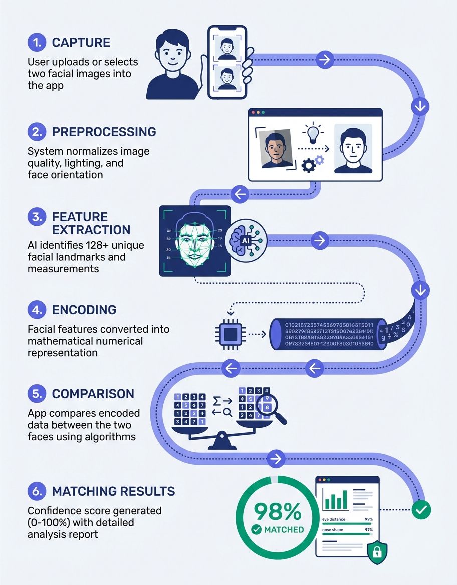 How facial recognition app free technology analyzes and identifies faces