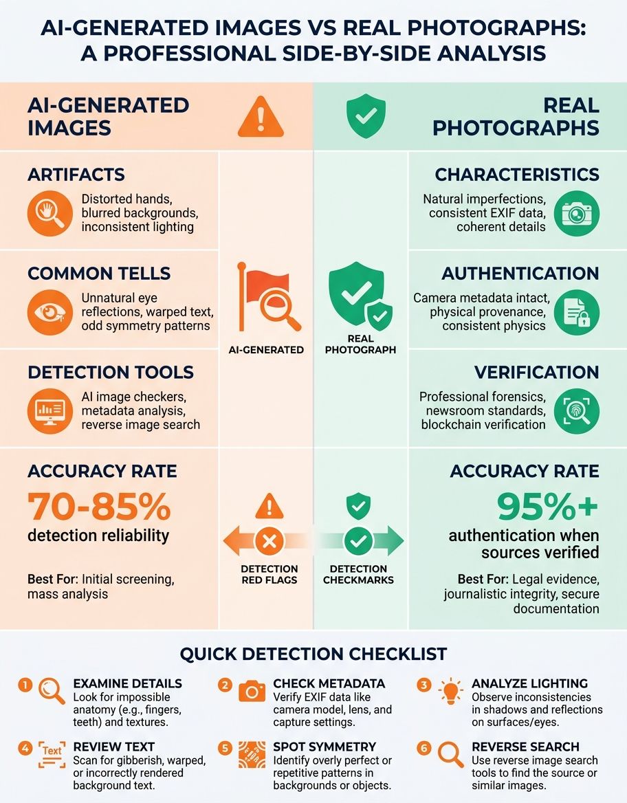 Visual comparison table showing is this image ai generated features and capabilities