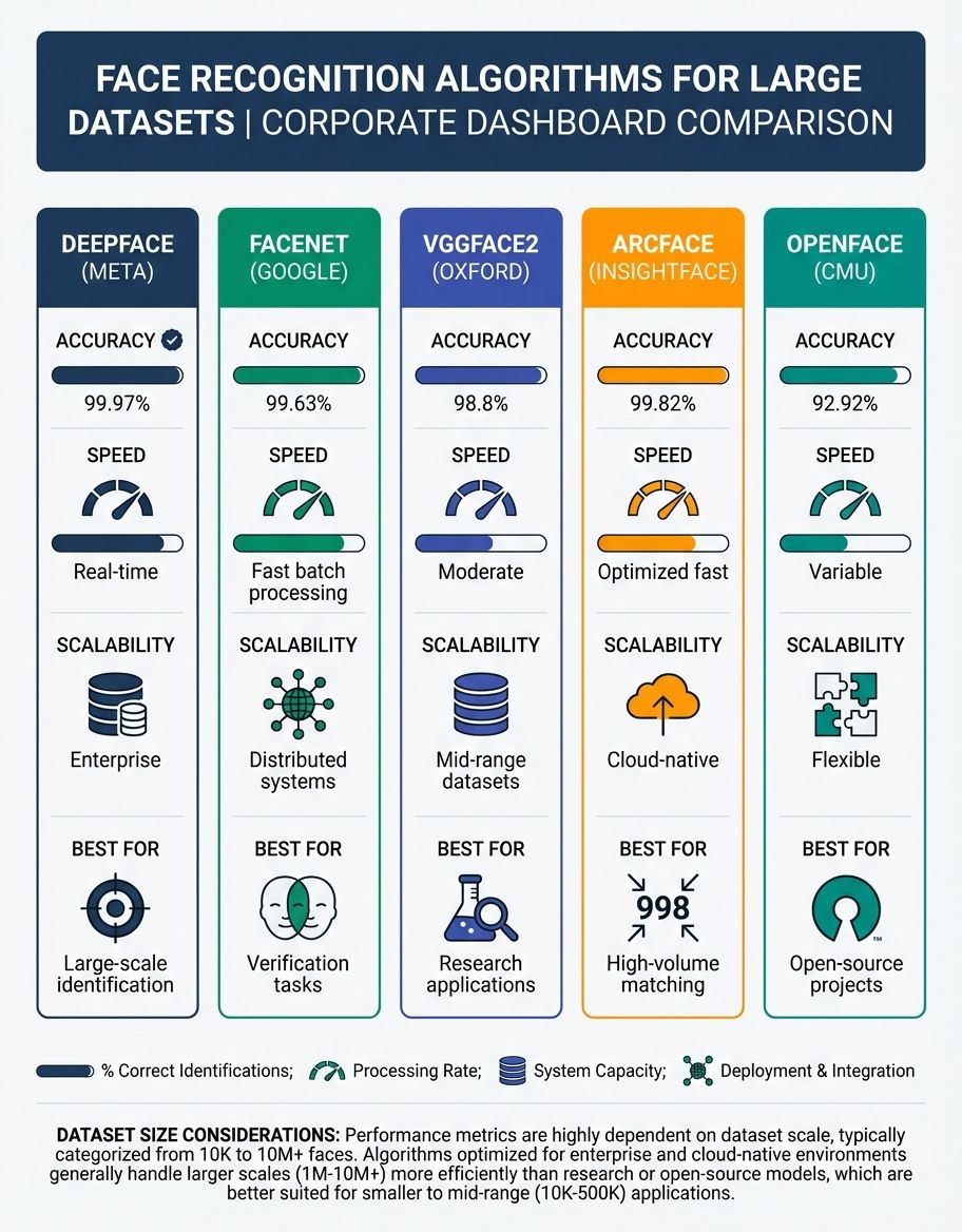 face recognition algorithms for large datasets - Detection comparison