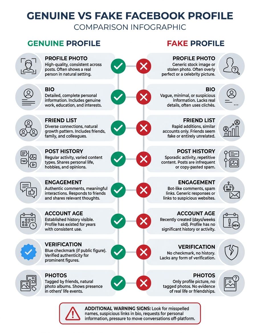 How to Tell If a Facebook Profile Is Fake - Comparison/Features