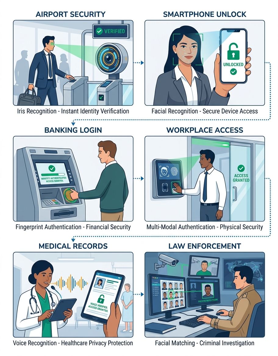 Infographic showing what is biometric data - Use Case/Application