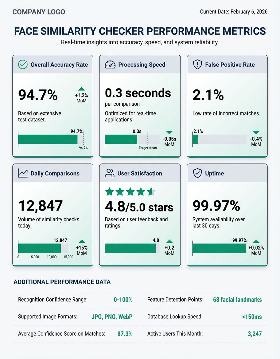 face similarity checker - Statistics Display