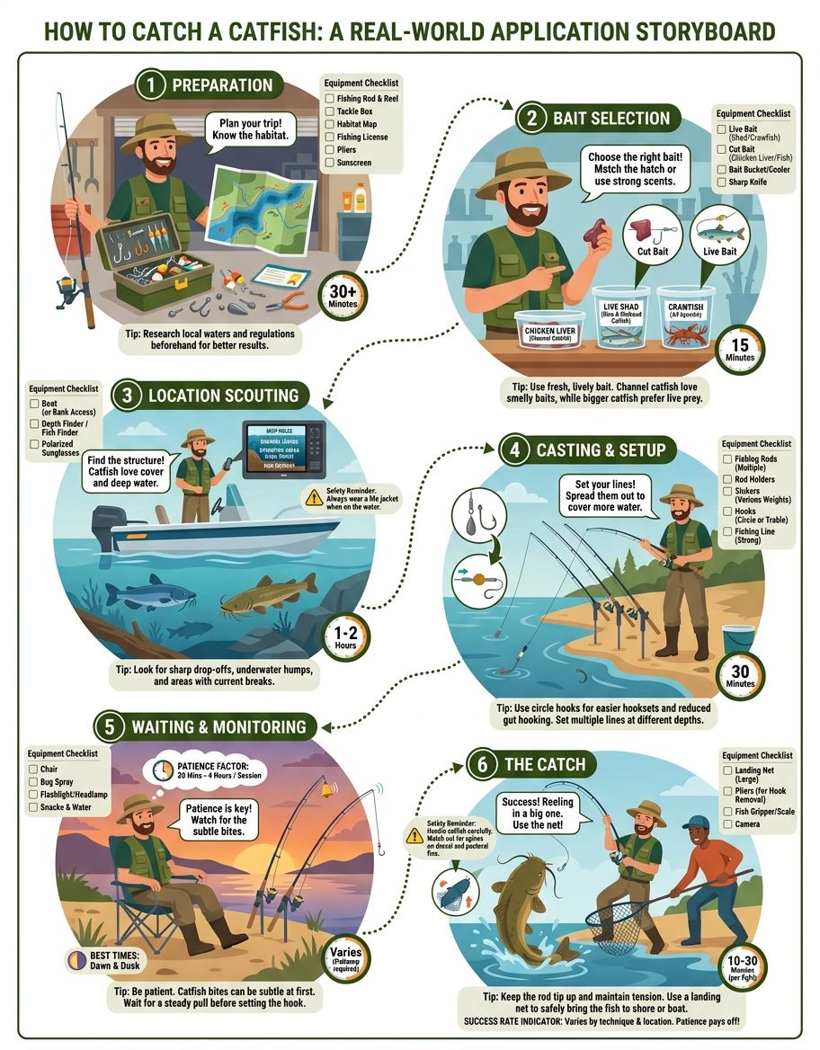 Real-world application scenario for how to catch a catfish in professional context
