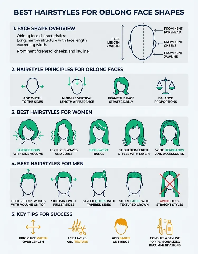 Best Hairstyles for Oblong Face Shape - Ideas for Men & Women