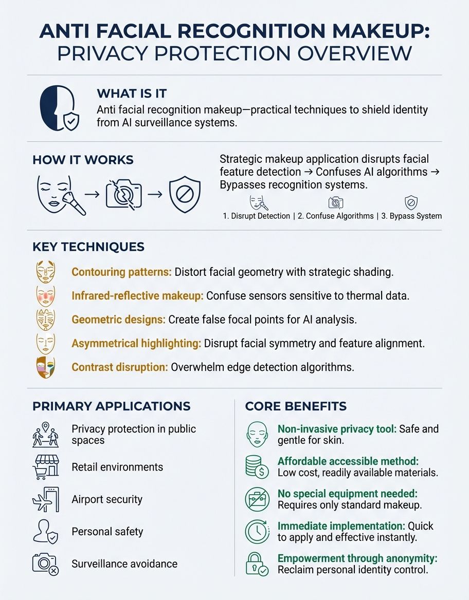 Person applying anti-facial recognition makeup with bold geometric patterns