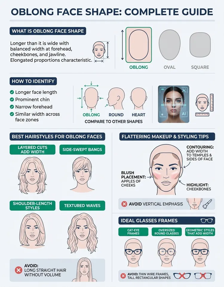 Oblong Face Shape: Complete Guide to Hair, Makeup, and Style