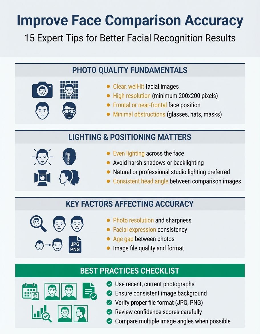 How to improve face comparison results - facial landmark mapping and similarity scoring overview