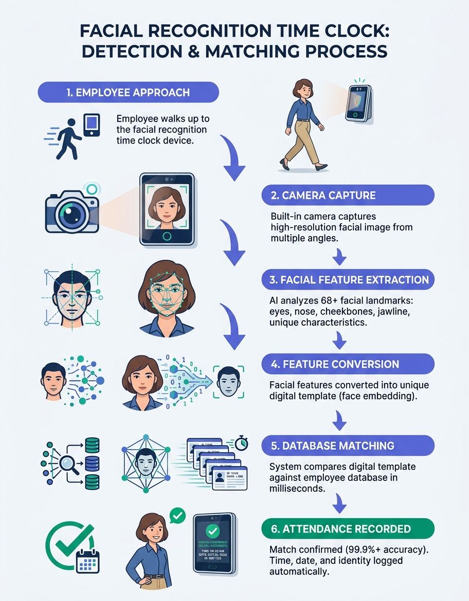 facial recognition time clock - Process Diagram