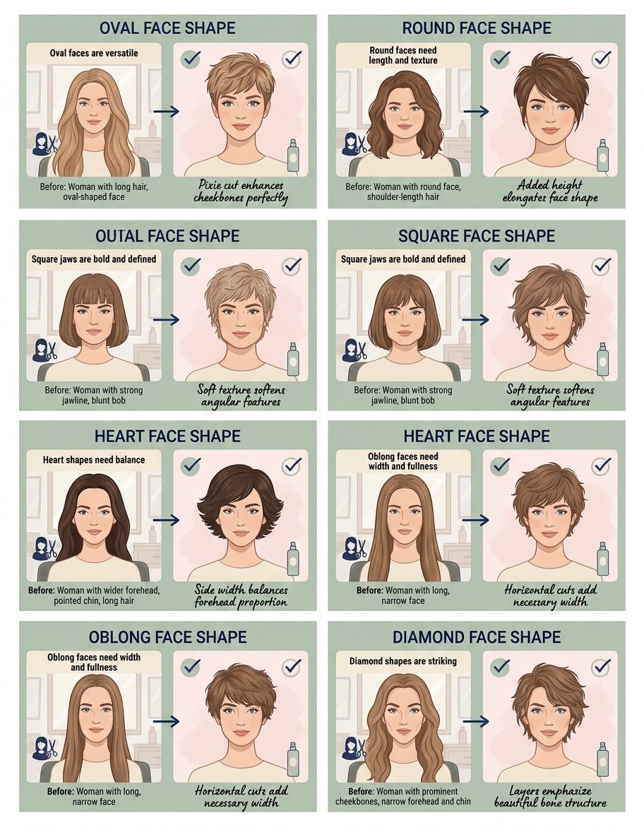 Practical application of face shape analysis for pixie cuts