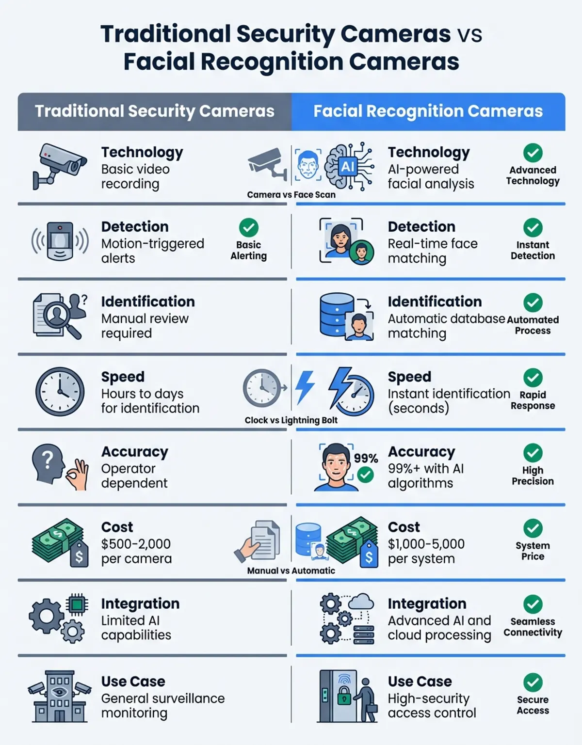 Facial recognition camera comparison