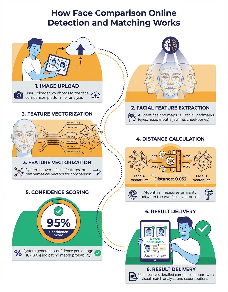 Face comparison online - Recognition process and algorithms