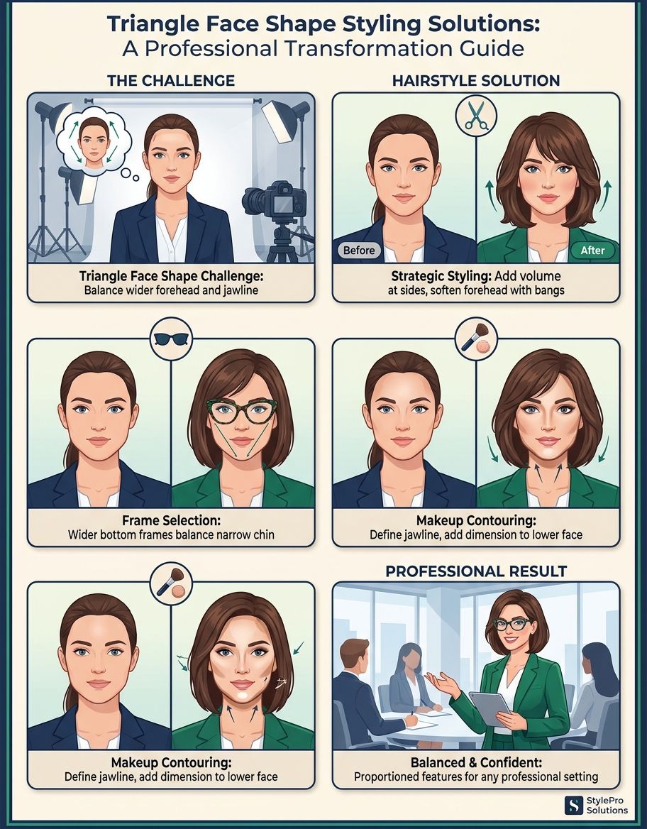 Triangle face shape makeup and glasses styling tips in practice