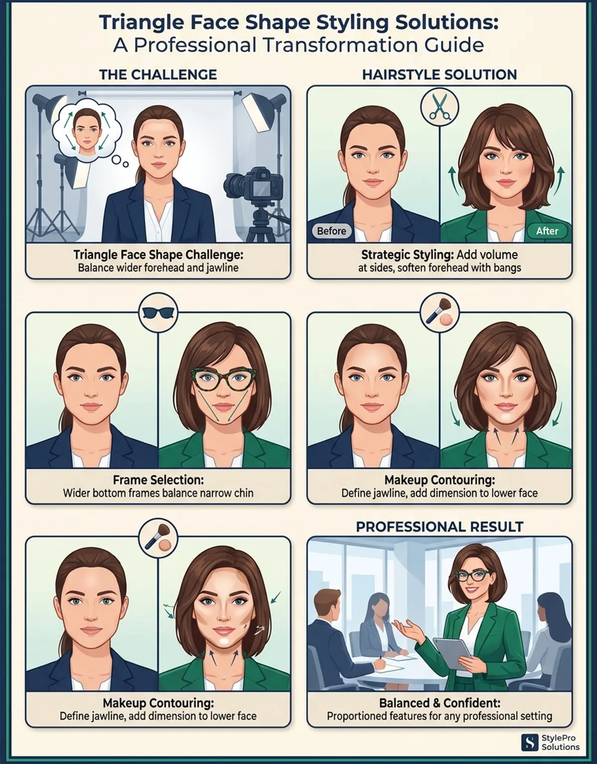 Triangle face shape makeup and glasses styling tips in practice