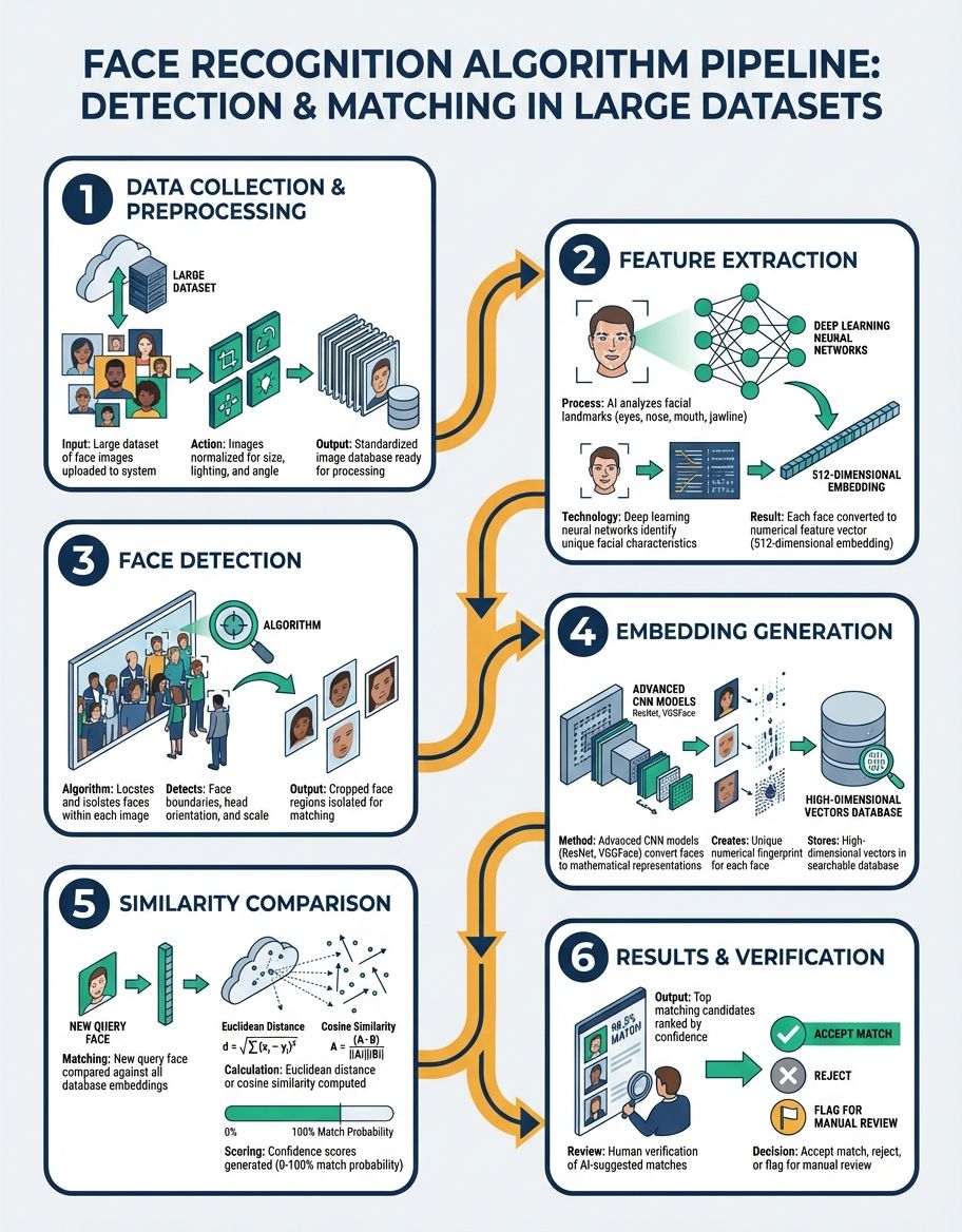 face recognition algorithms for large datasets - Database architecture