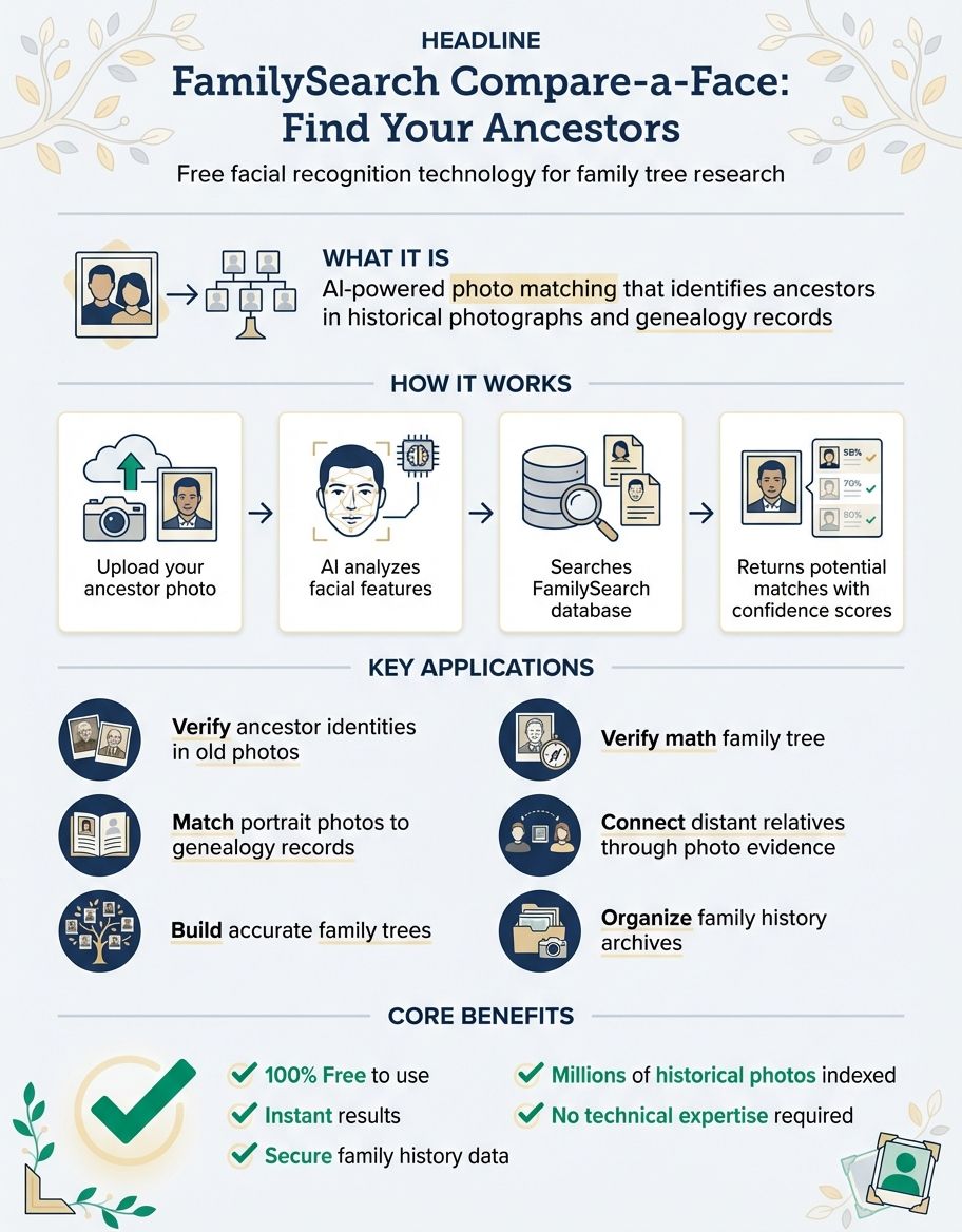 Facial recognition technology connecting historical family photos to genealogy records