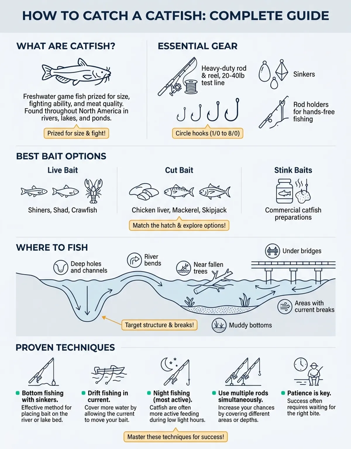 Main concept visualization of how to catch a catfish technology and applications