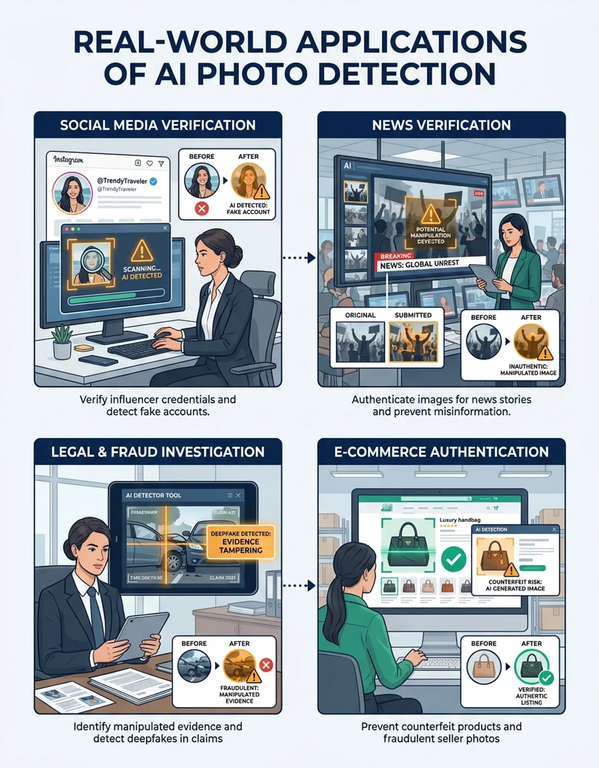 Real-world application scenario for ai photo detector in professional context