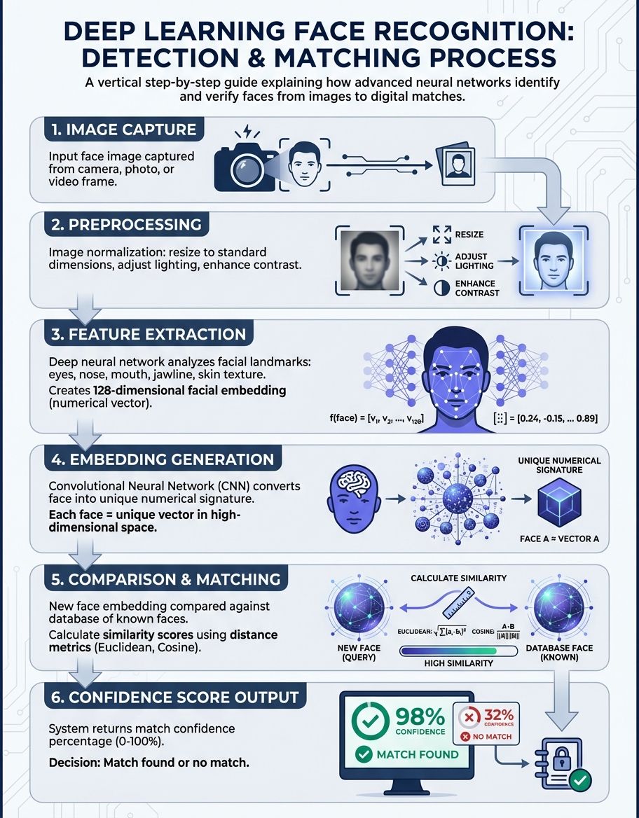 deep learning for face recognition - Process/Step-by-Step