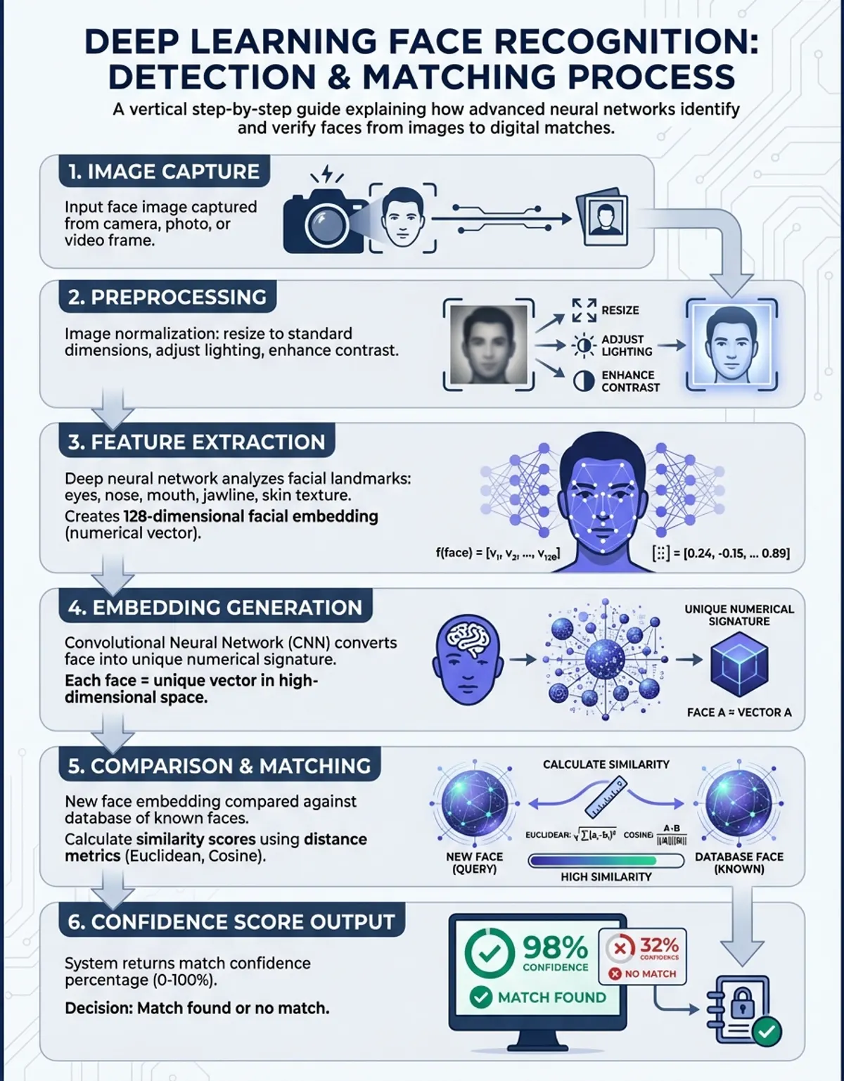 deep learning for face recognition - Process/Step-by-Step