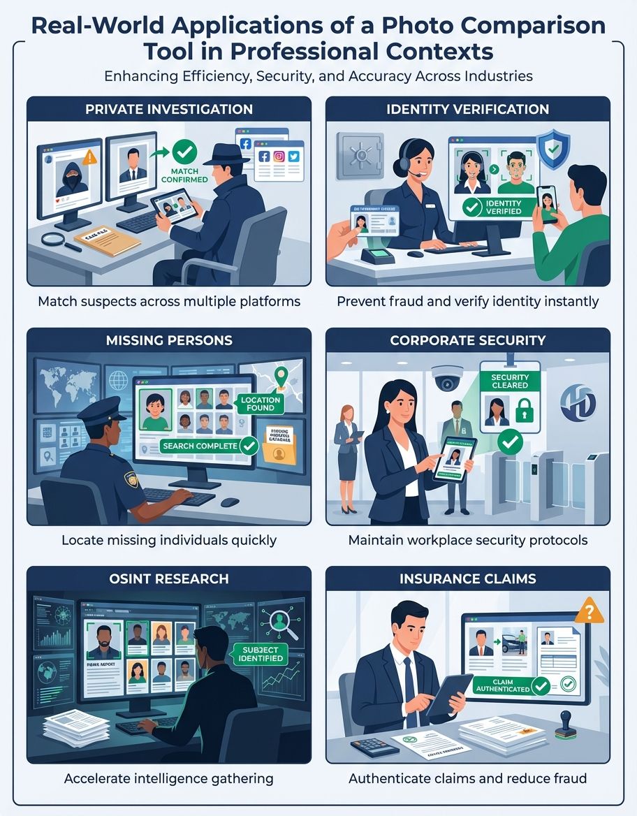 Infographic showing photo comparison tool - Use Case/Application