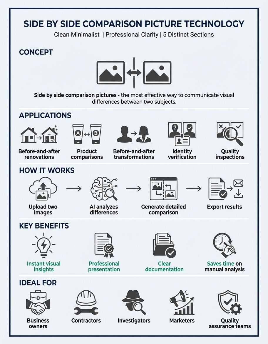 Side by side comparison picture maker interface showing two images placed next to each other for visual analysis