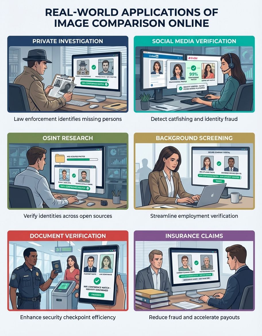Infographic showing image comparison online - Use Case/Application