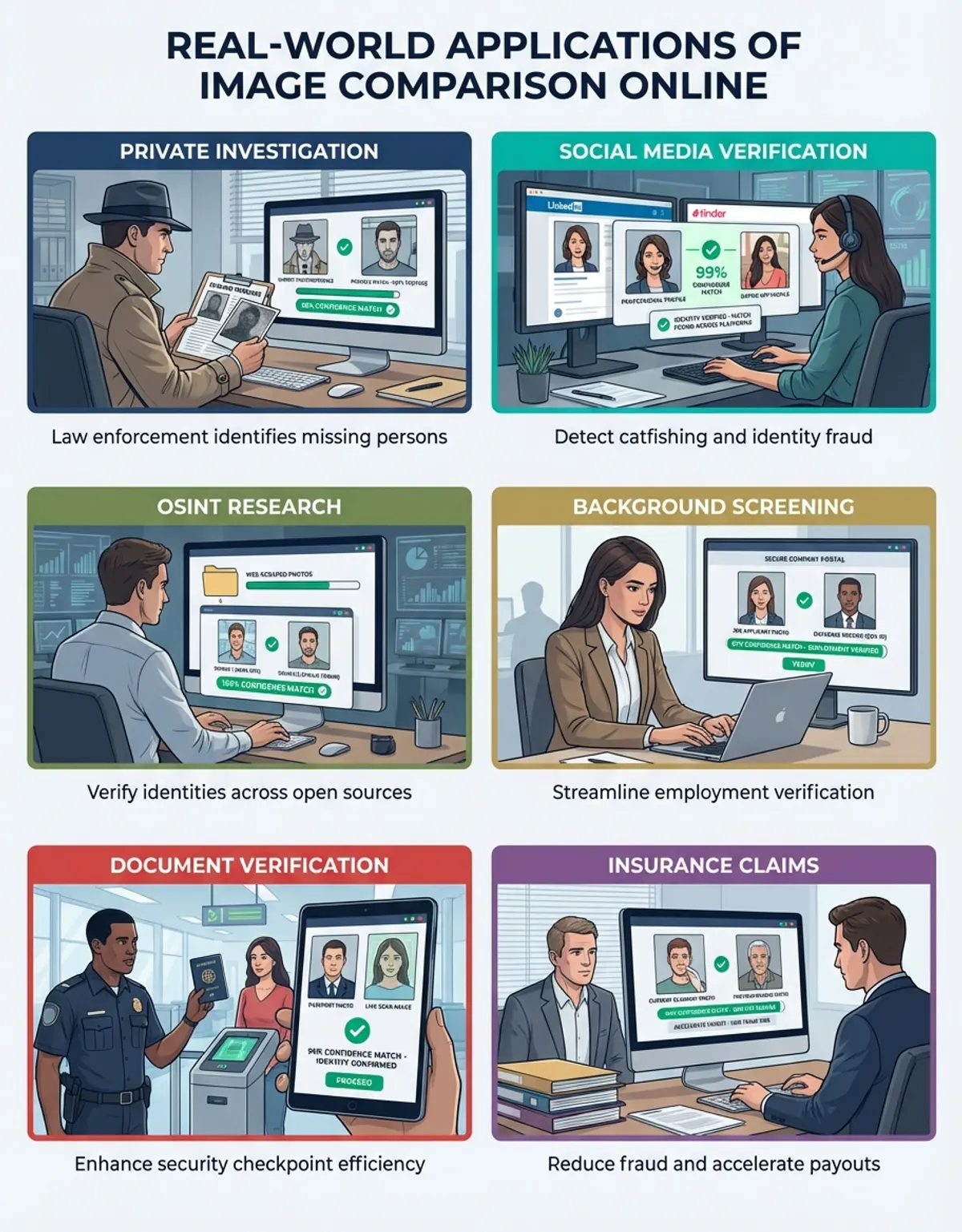 Infographic showing image comparison online - Use Case/Application