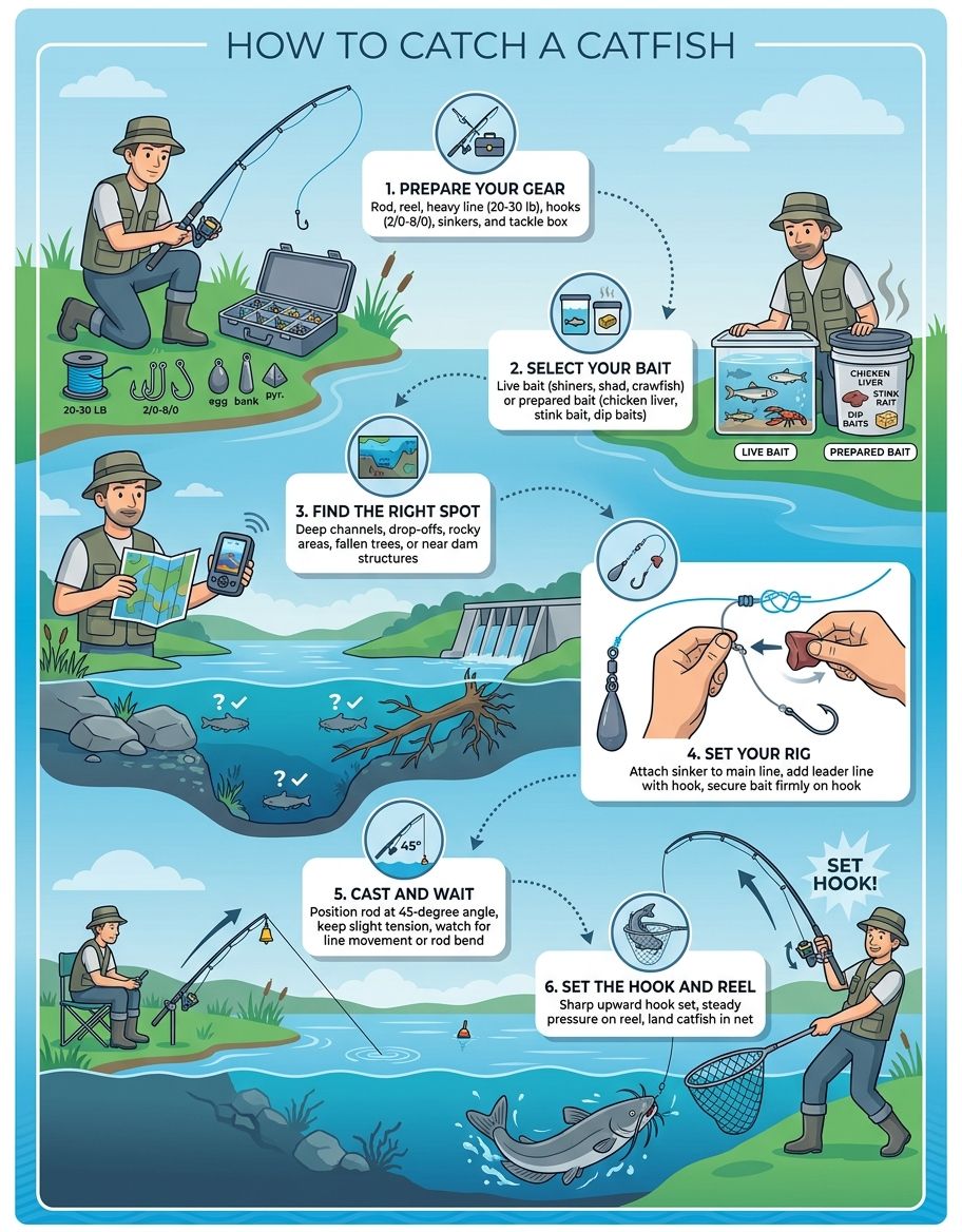 Explain how how to catch a catfish detection and matching works with numbered steps and flow