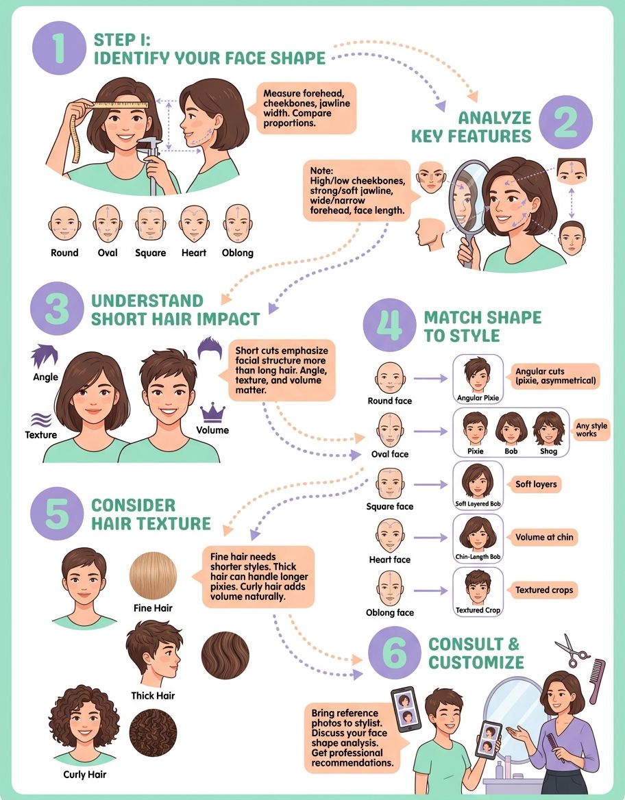 How face shape influences short hairstyle selection and proportion
