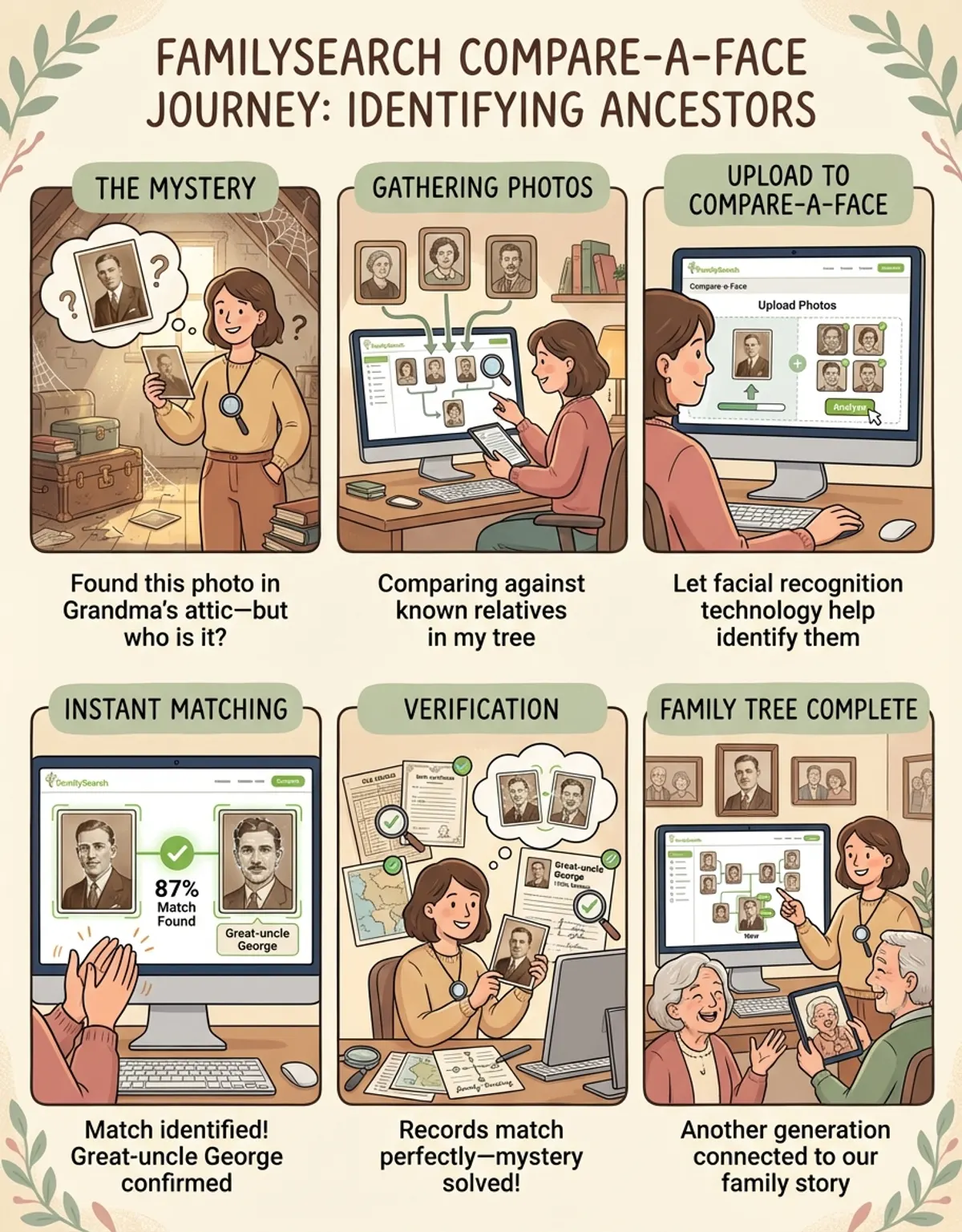 Real-world application showing successful ancestral photo matching