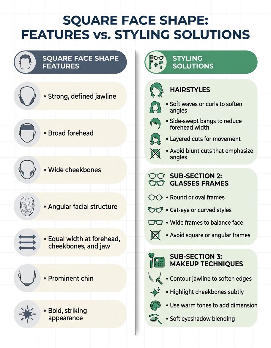 Best hairstyles for square face shape — long layers, side-swept bangs, and soft waves