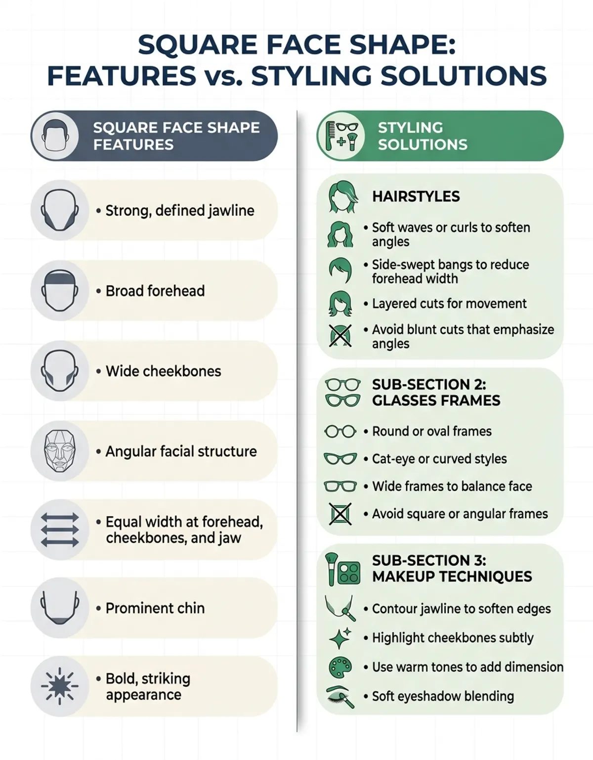 Best hairstyles for square face shape — long layers, side-swept bangs, and soft waves