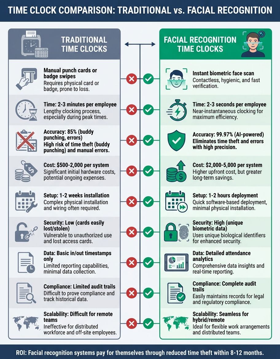 facial recognition time clock - Employee Usage