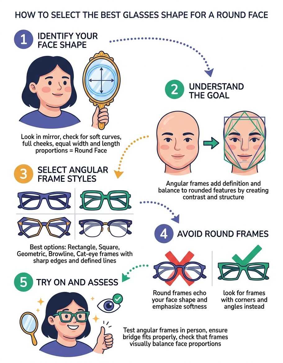 best glasses shape for round face - rectangular frames guide