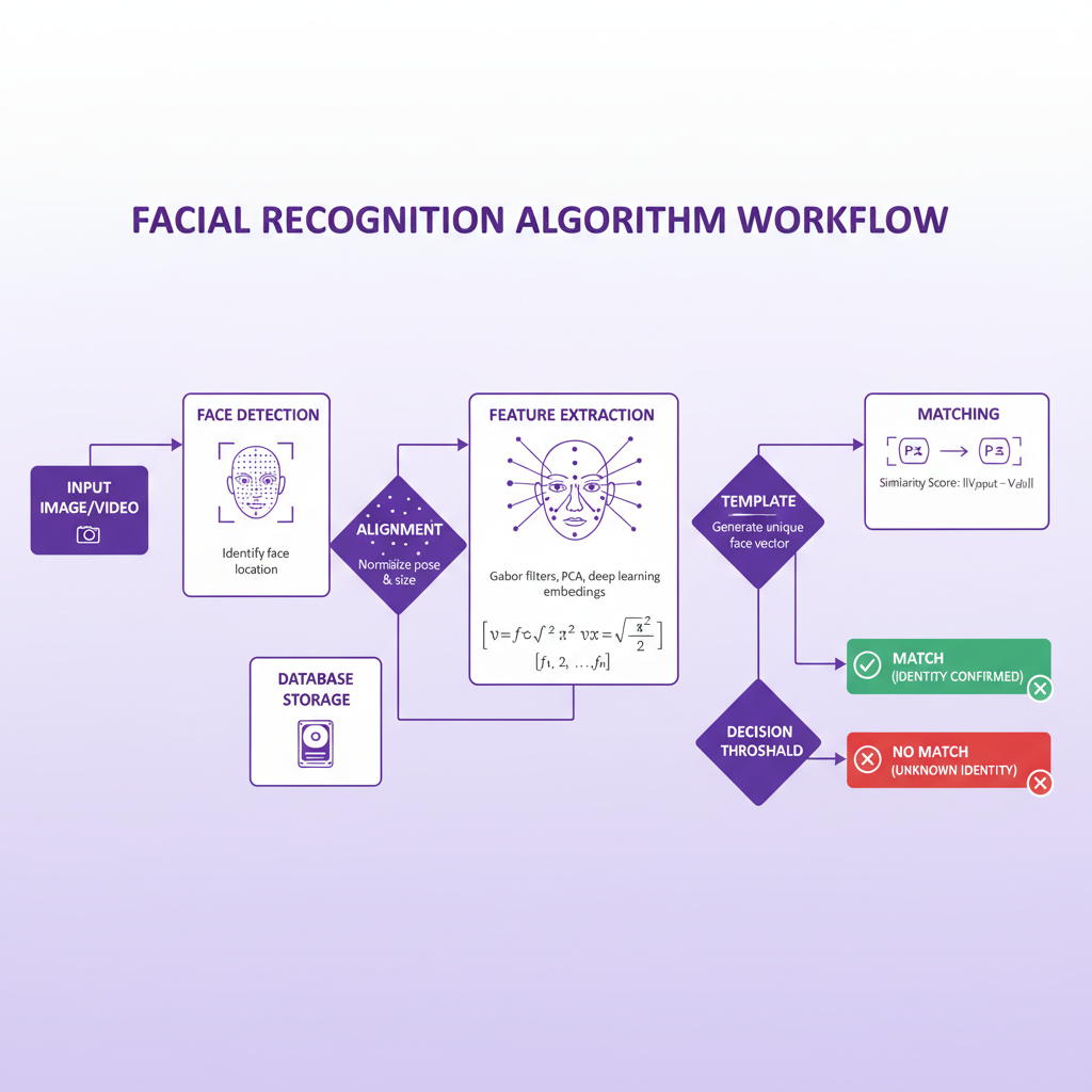 pictriev fun algorithm workflow showing facial image analysis and matching process