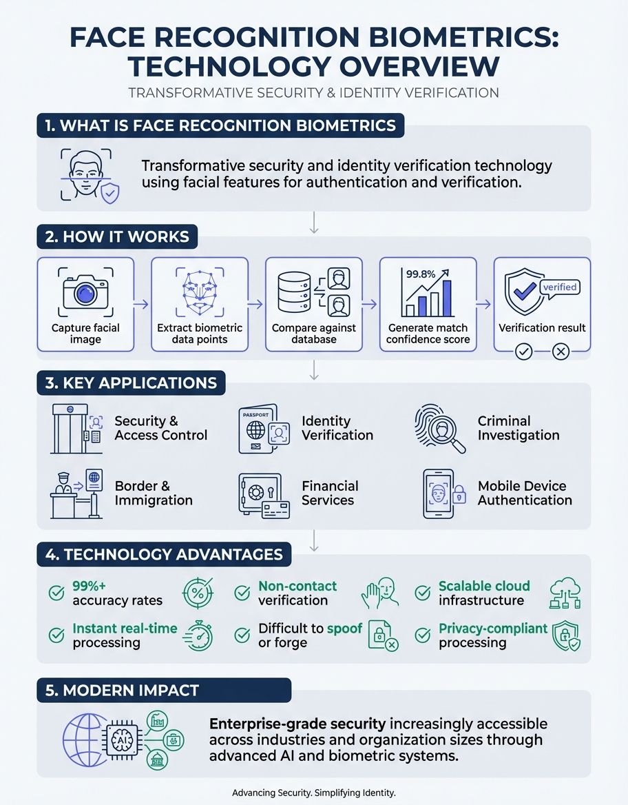 Infographic showing face recognition biometrics - Hero/Overview