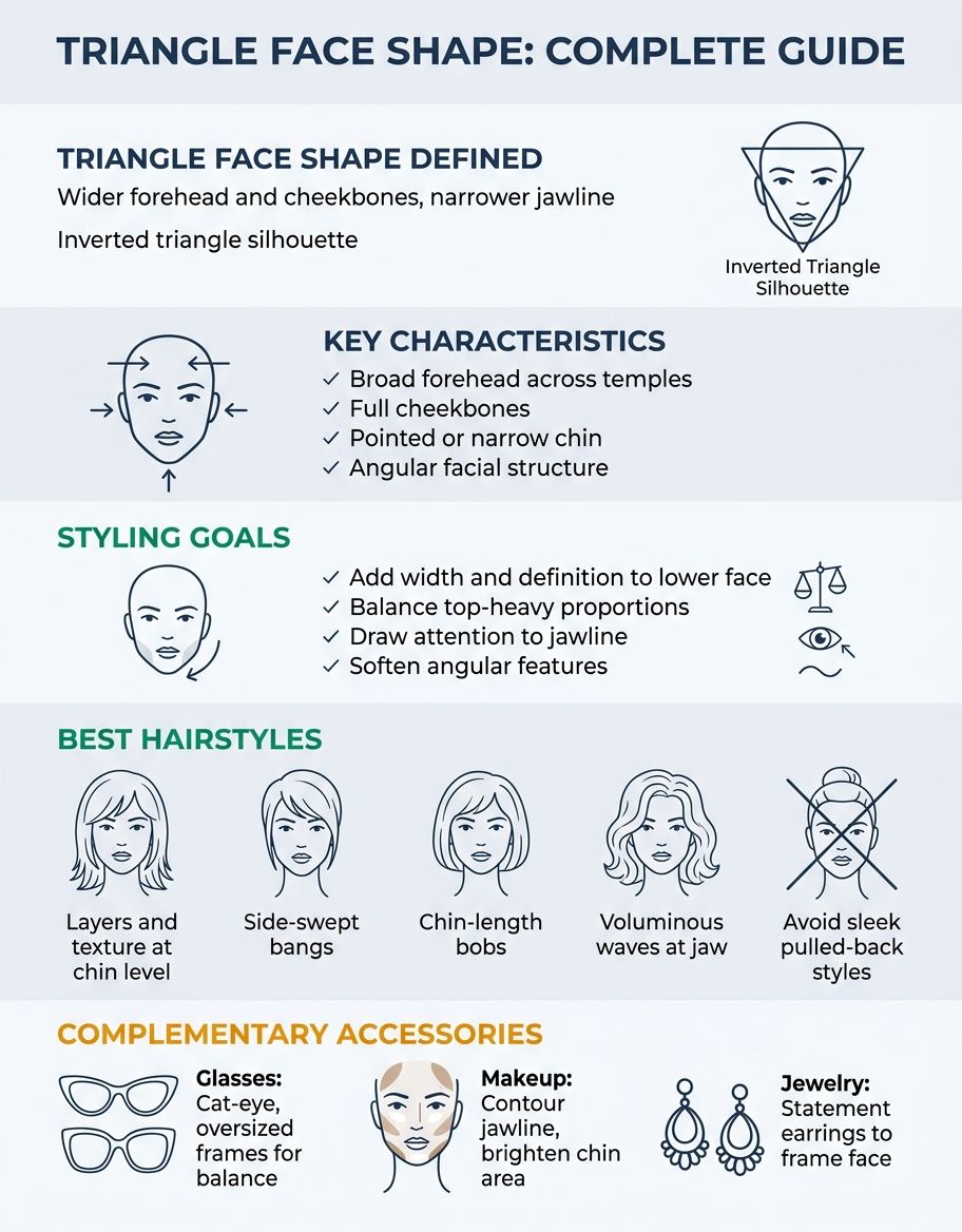 Triangle face shape complete guide to hairstyles, glasses and makeup