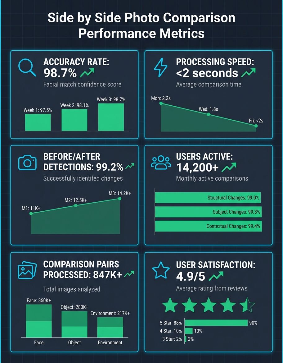 side by side photo comparison - AI powered generator for comparing images