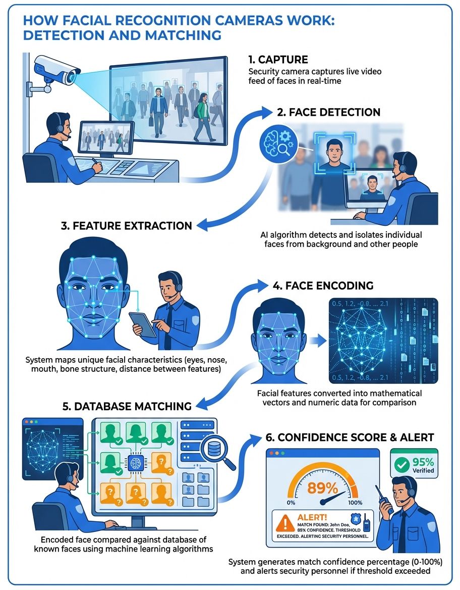 Security camera facial detection process
