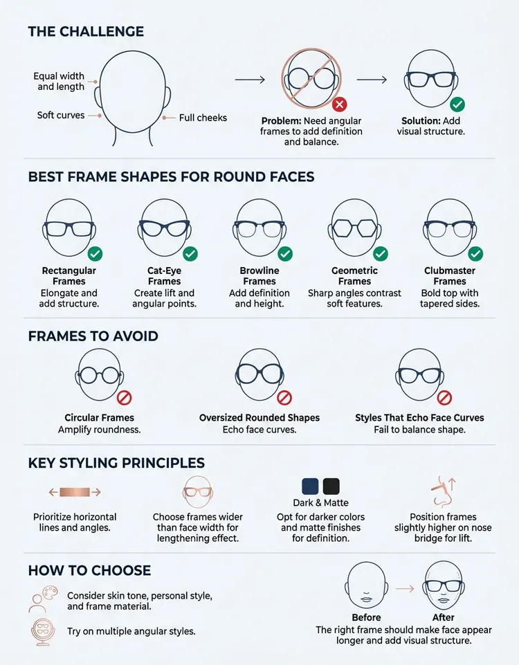Best Glasses Shape for Round Face: Angular Eyeglasses That Add Definition