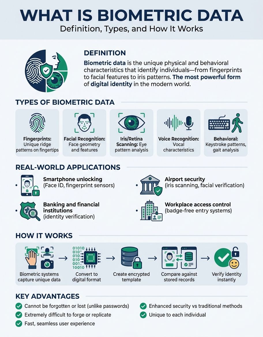 Infographic showing what is biometric data - Hero/Overview