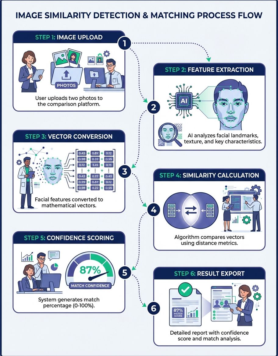 compare two images for similarity - process visualization