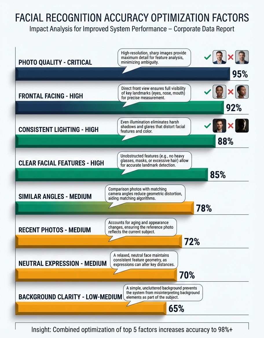 Accuracy metrics and performance statistics for face comparison results