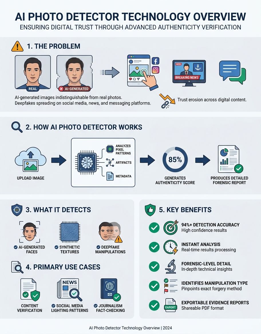 Main concept visualization of ai photo detector technology and applications