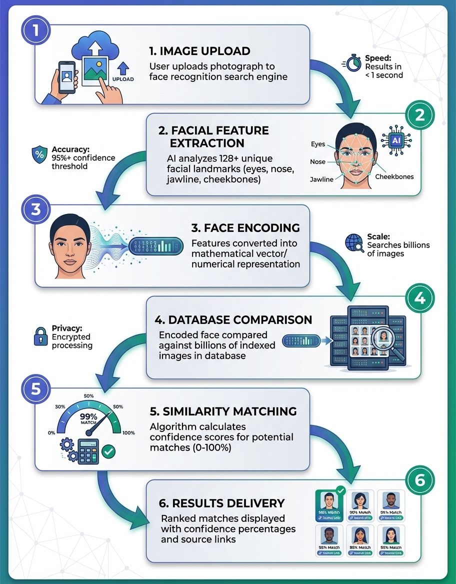 face recognition search - process illustration