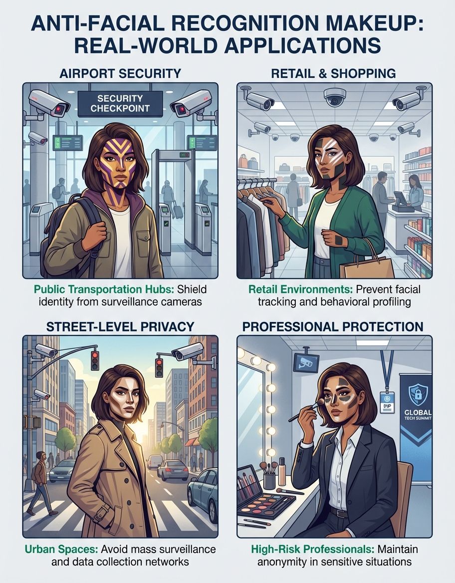 Examples of anti-facial recognition makeup in real-world applications