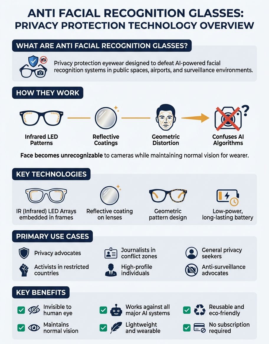 Infographic showing anti facial recognition glasses - Hero/Overview
