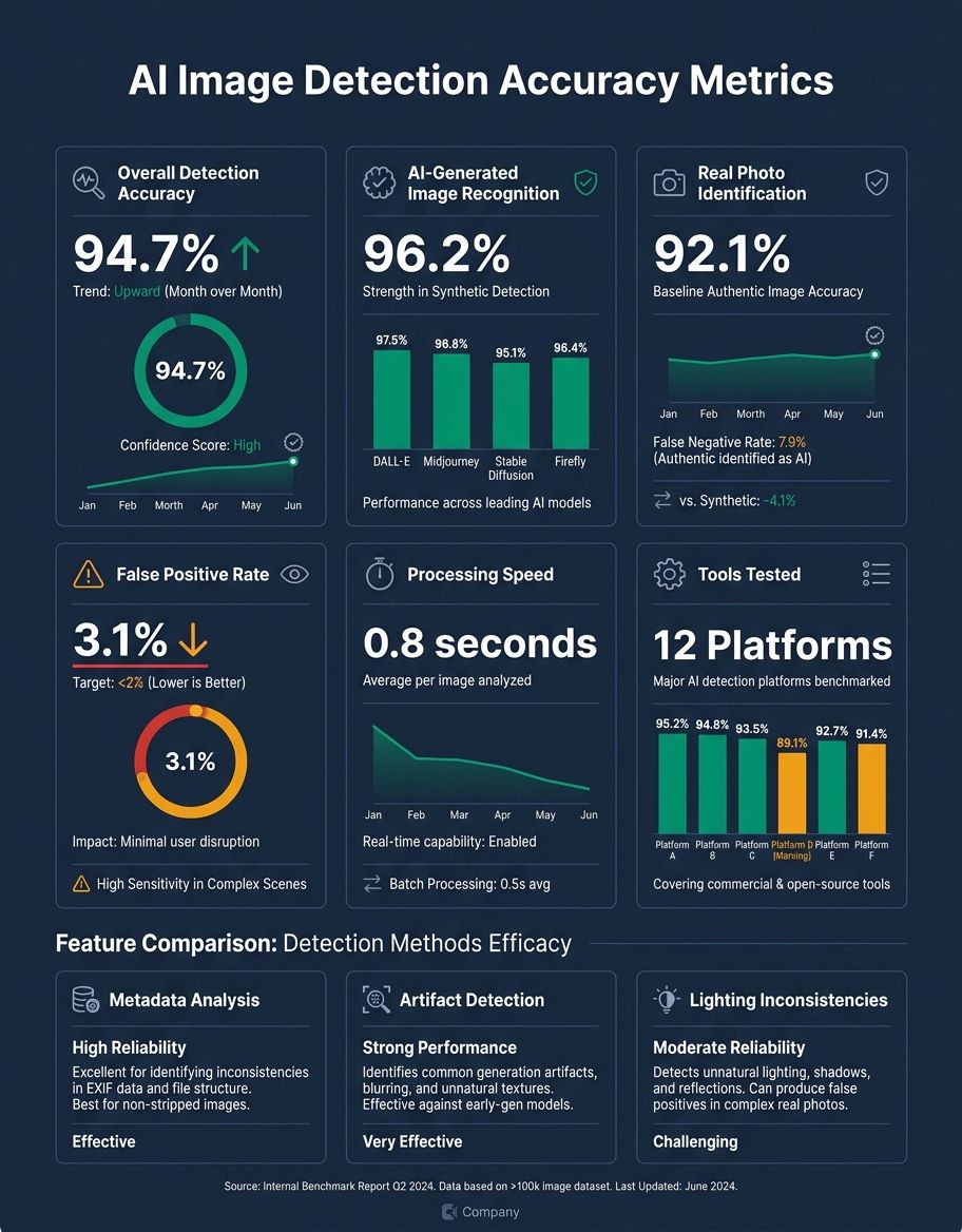 Data visualization showing accuracy metrics and performance statistics for is this image ai generated