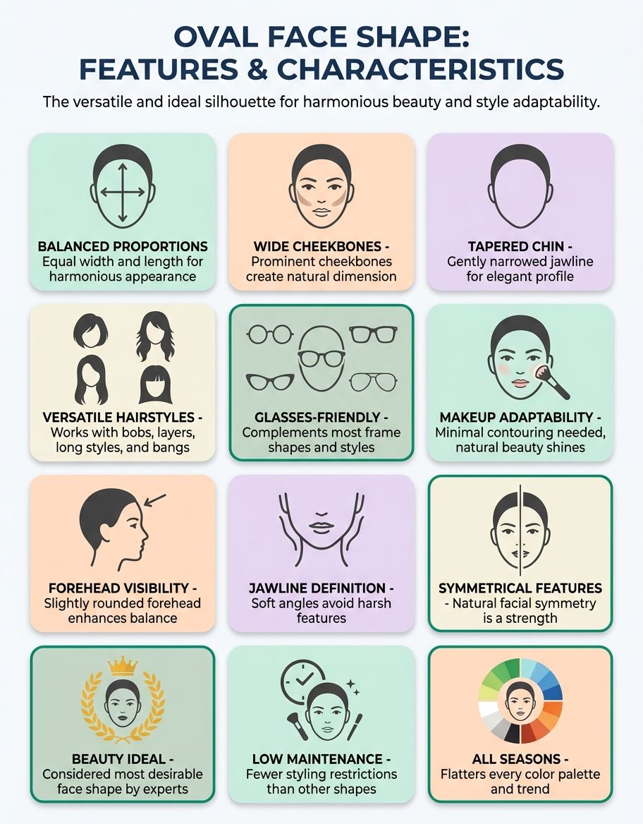 oval face shape - oval face shape comparison with other face shapes
